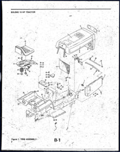bolens 19 hp tractor 1966 parts catalog, bolens parts catalog, bolens 19