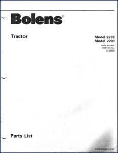 bolens 2288, 2289 1979 parts catalog, bolens parts catalog, bolens 2288,