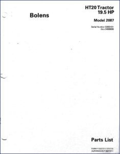 bolens ht20, 2087 1977 parts catalog, bolens parts catalog, bolens ht20,