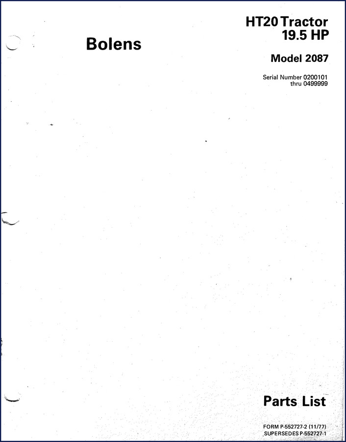 bolens ht20, 2087 1977 parts catalog, bolens parts catalog, bolens ht20,