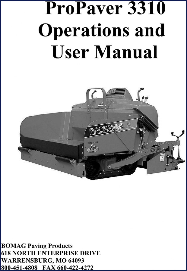 bomag 3310 operators manual, bomag manual, bomag 3310
