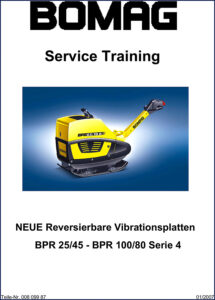 bomag bpr 25/45, bpr 100/80 2007 training manual, bomag manual, bomag bpr