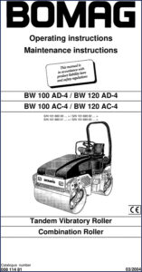 bomag bw 100 ad, bomag manual, bomag bw