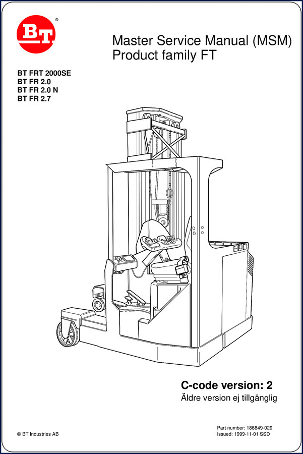 bt frt 2000se, fr 2.0, fr 2.0 n,, bt service manual, bt frt