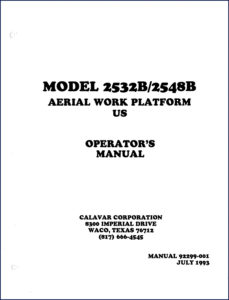 calavar 2532b, 2548b 1993 operators manual, calavar manual, calavar 2532b,