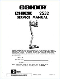 calavar chick 2532 1989 service manual, calavar service manual, calavar chick