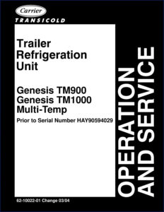 carrier transicold genesis tm900/tm1000 1998 service manual, carrier transicold service manual, carrier transicold transicold