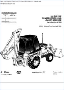 case 580se, 580e 1986 parts catalog, case parts catalog, case 580se,