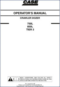 case 750l, 850l 2008 operators manual, case manual, case 750l,