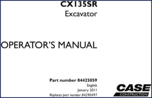 case cx135sr 2011 operators manual, case manual, case cx135sr