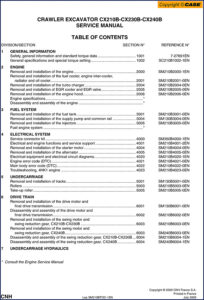 case cx210b, cx230b, cx240b 2009 service manual, case service manual, case cx210b,