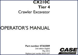 case cx210c 2012 operators manual, case manual, case cx210c