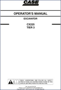 case cx225 2008 operators manual, case manual, case cx225