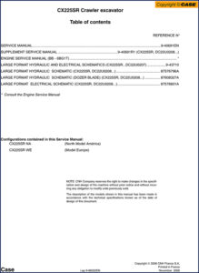 case cx225sr 2006 service manual, case service manual, case cx225sr