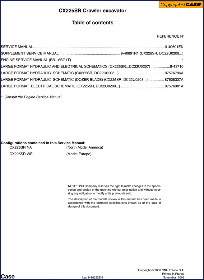 case cx225sr 2006 service manual, case service manual, case cx225sr