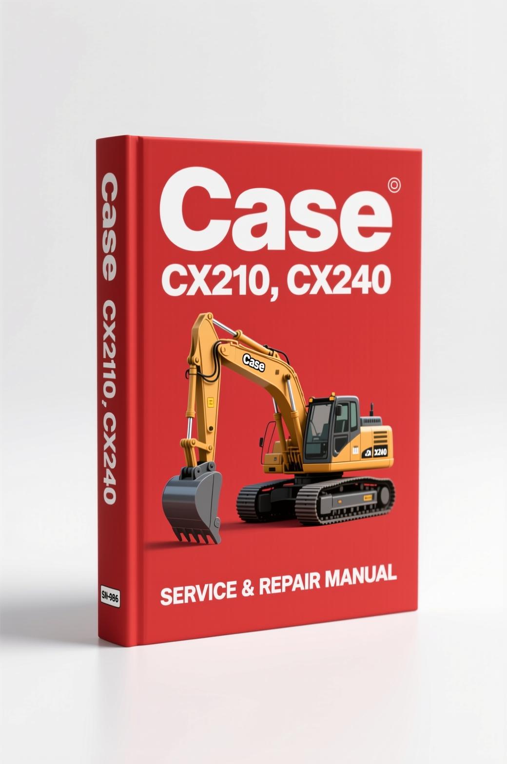 Case CX240 service manual cover – factory OEM documentation for excavator repairs