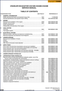 case cx210b, cx230b, cx240b 2007 service manual, case service manual, case cx210b,