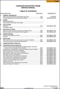 case cx290b 2007 service manual, case service manual, case cx290b