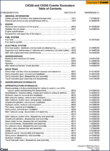 case cx330 cx350 service manual, case service manual, case cx330