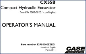 case cx55b 2011 operators manual, case manual, case cx55b