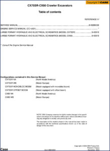 case cx75sr cx80 2004 service manual, case service manual, case cx75sr