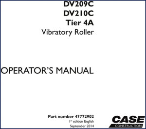 case dv209c, dv210c 2014 operators manual, case manual, case dv209c,