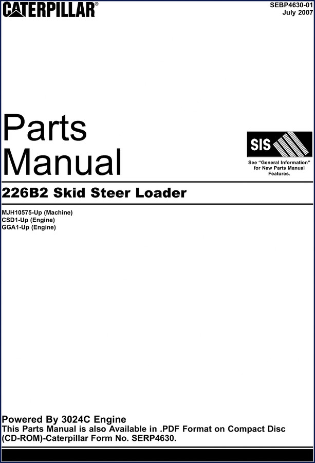 caterpillar 226b2 2007 parts catalog, caterpillar parts catalog, caterpillar 226b2