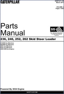 caterpillar 236, 246, 252, 262 2011 parts catalog, caterpillar parts catalog, caterpillar 236,