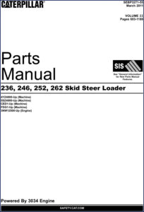 caterpillar 236, 246, 252, 262 2011 parts catalog, caterpillar parts catalog, caterpillar 236,