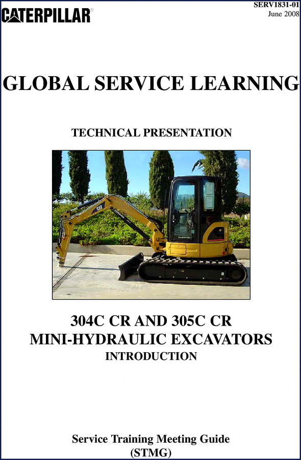 caterpillar 304c cr, 305c cr 2008 training manual, caterpillar manual, caterpillar 304c