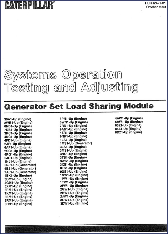 caterpillar 30a1, 4kc1, 8sz1, 2wb1, 2wn1 1999 technical, caterpillar manual, caterpillar 30a1,