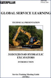 caterpillar 311d, 312d, 314d 2008 training manual, caterpillar manual, caterpillar 311d,