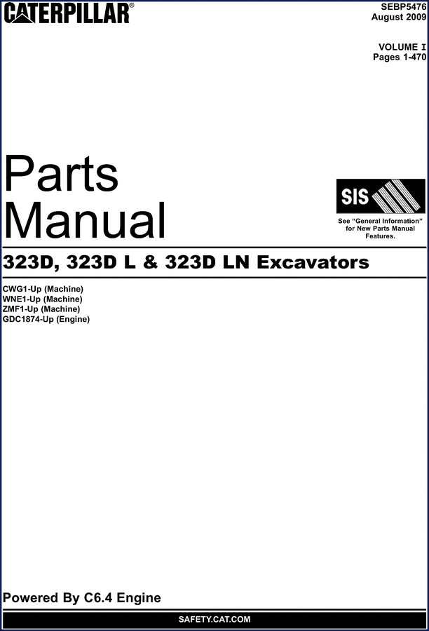 caterpillar 323d 323d l 323d ln 2009 parts, caterpillar parts catalog, caterpillar 323d