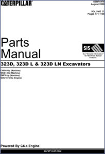 caterpillar 323d 323d l 323d ln 2009 parts, caterpillar parts catalog, caterpillar 323d