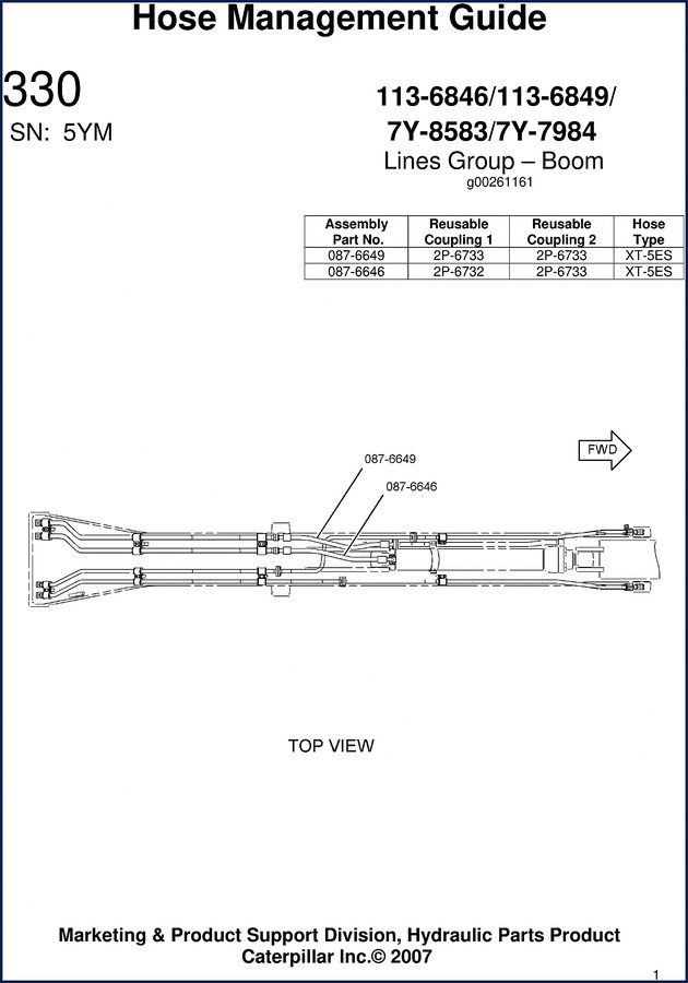 caterpillar 330 2007 parts catalog, caterpillar parts catalog, caterpillar 330