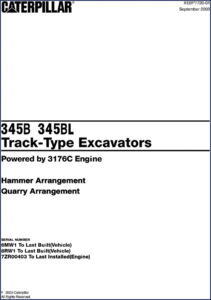 caterpillar 345b, 345bl 2003 service manual, caterpillar service manual, caterpillar 345b,