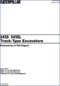 caterpillar 345b, 345bl 2003 service manual, caterpillar service manual, caterpillar 345b,