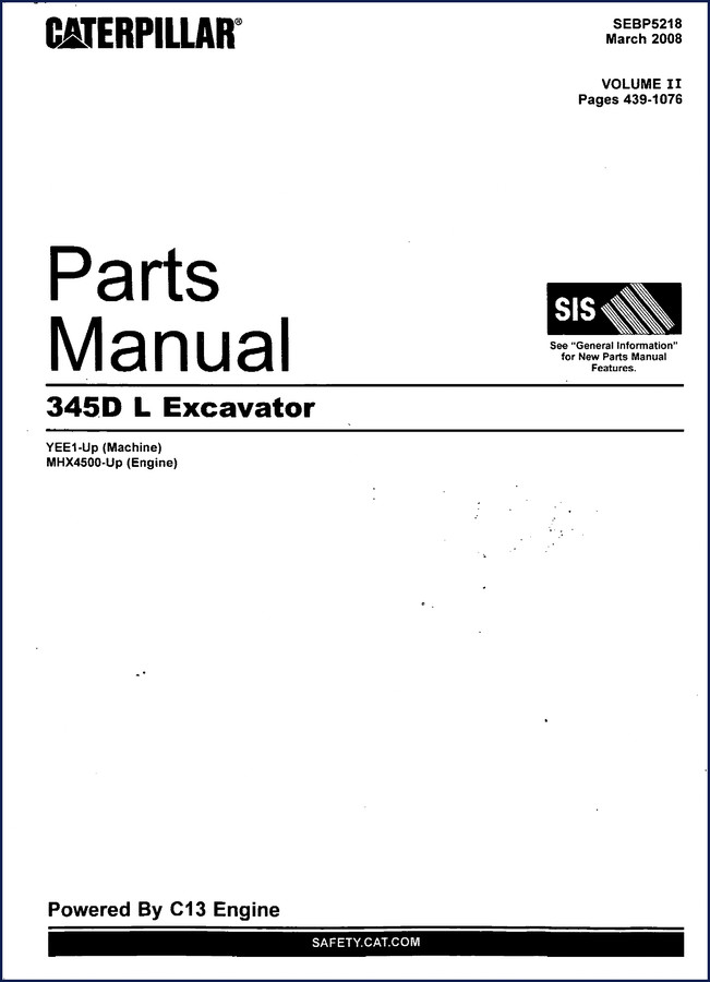 caterpillar 345d l 2008 parts catalog, caterpillar parts catalog, caterpillar 345d