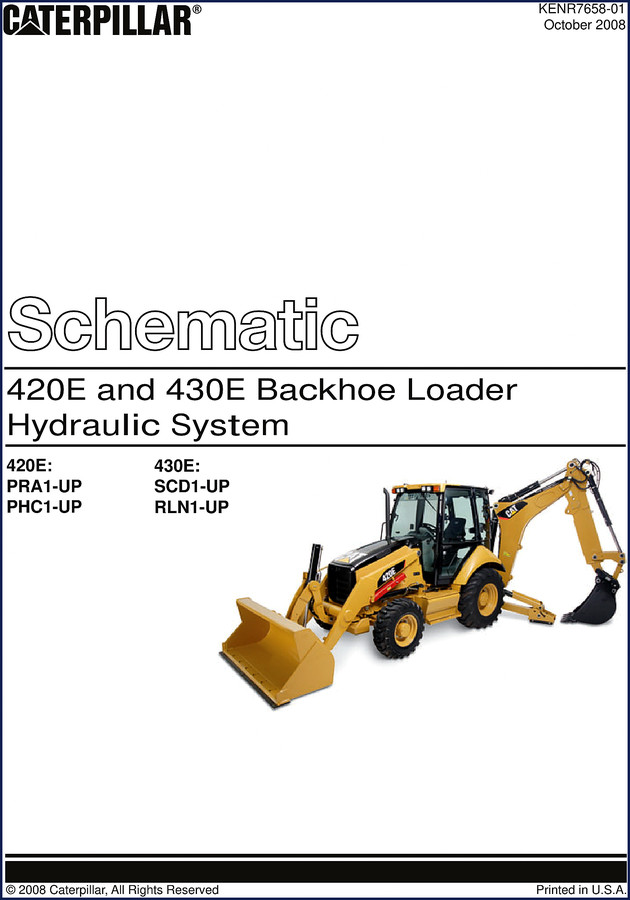 caterpillar 430e, 420e 2008 hydraulic schematic manual, caterpillar manual, caterpillar 430e,