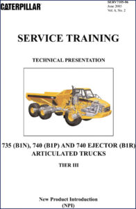 caterpillar 740, 735 2005 training manual, caterpillar manual, caterpillar 740,