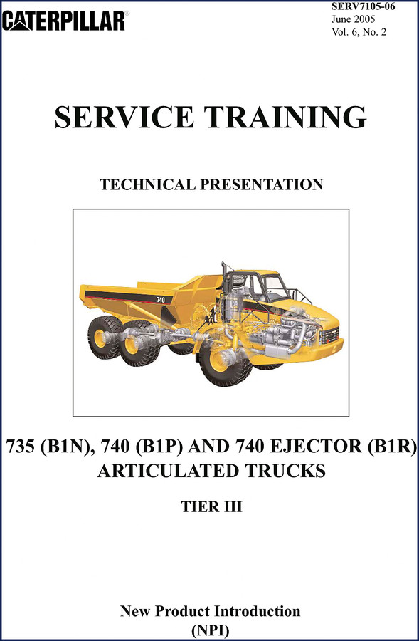 caterpillar 740, 735 2005 training manual, caterpillar manual, caterpillar 740,