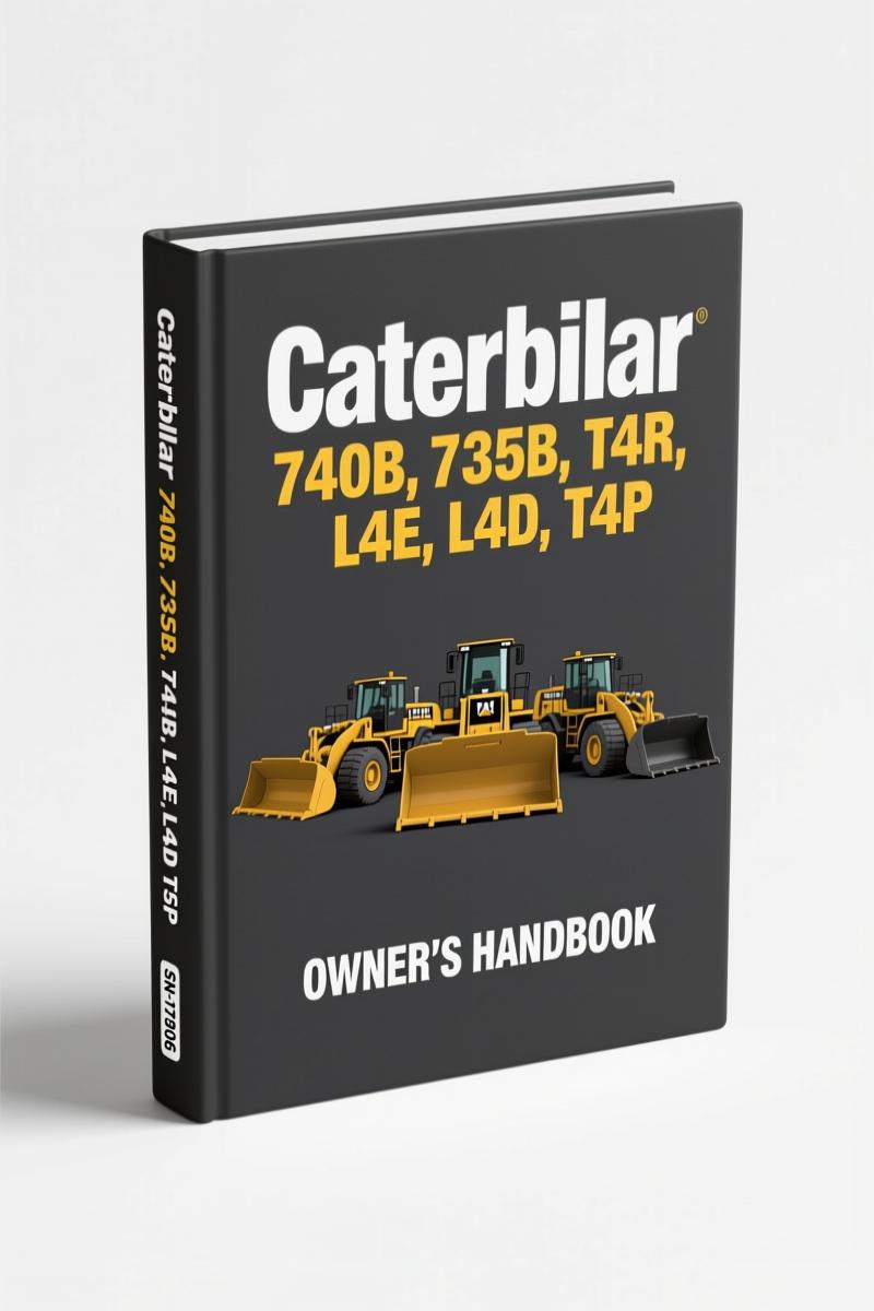 Caterpillar 740B 735B 2011 OEM Operators Manual cover highlighting serial numbers T4R L4E L4D