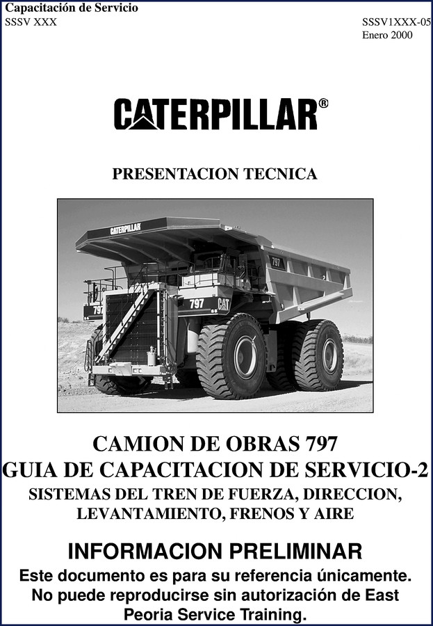 caterpillar 797 2000 training manual, caterpillar manual, caterpillar 797