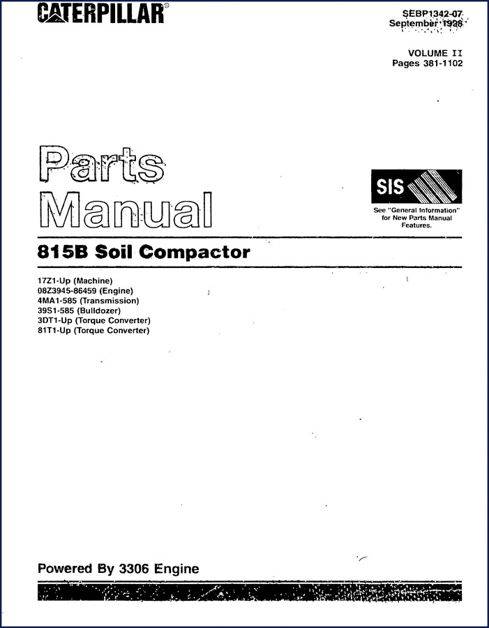 caterpillar 815b 1998 parts catalog, caterpillar parts catalog, caterpillar 815b