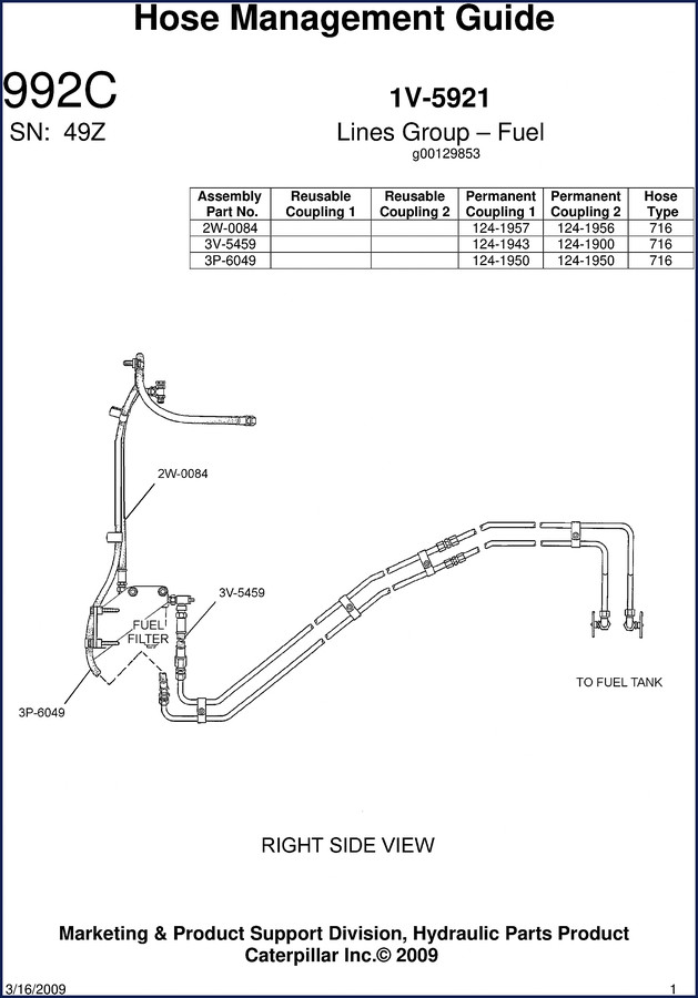 caterpillar 992c 2009 parts catalog, caterpillar parts catalog, caterpillar 992c