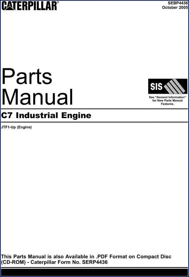 caterpillar c7 industrial engine 2005 parts catalog, caterpillar parts catalog, caterpillar c7