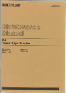 Caterpillar D4 1983 Service Manual – OEM Factory Maintenance Guide