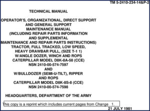 caterpillar d8k, caterpillar manual