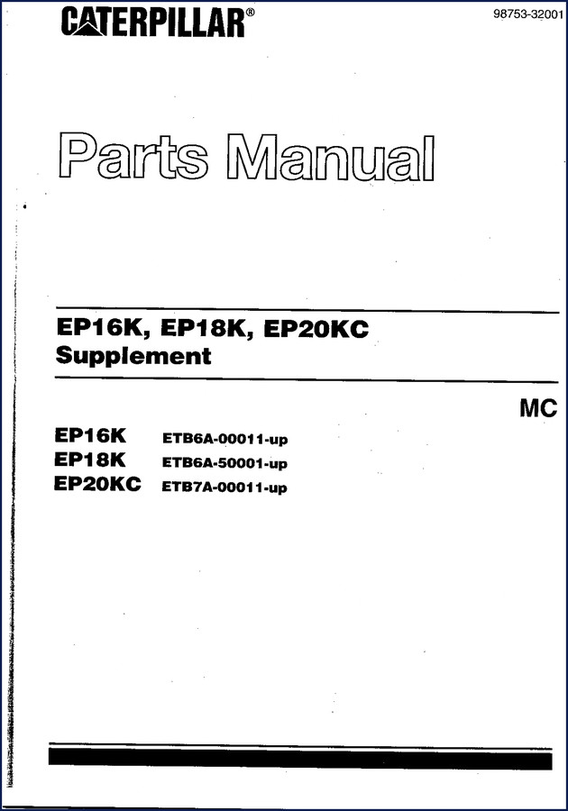 caterpillar ep16k ep18k ep20kc parts catalog, caterpillar parts catalog, caterpillar ep16k