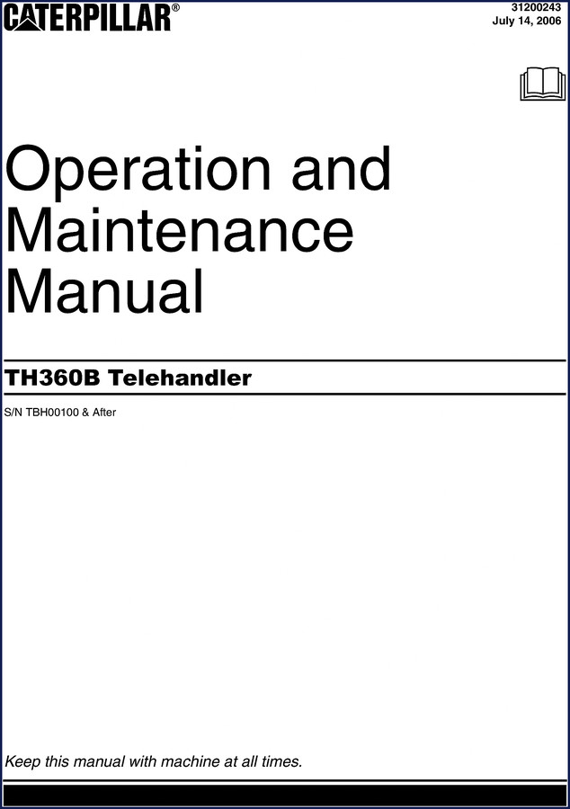 caterpillar th360b 2006 operators manual, caterpillar manual, caterpillar th360b